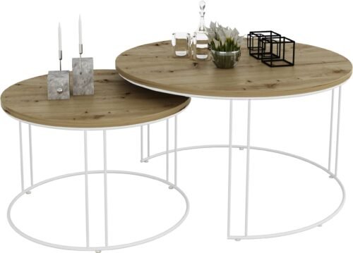 ETTA 2-in-1 coffee table, white/artisanal, ADRK