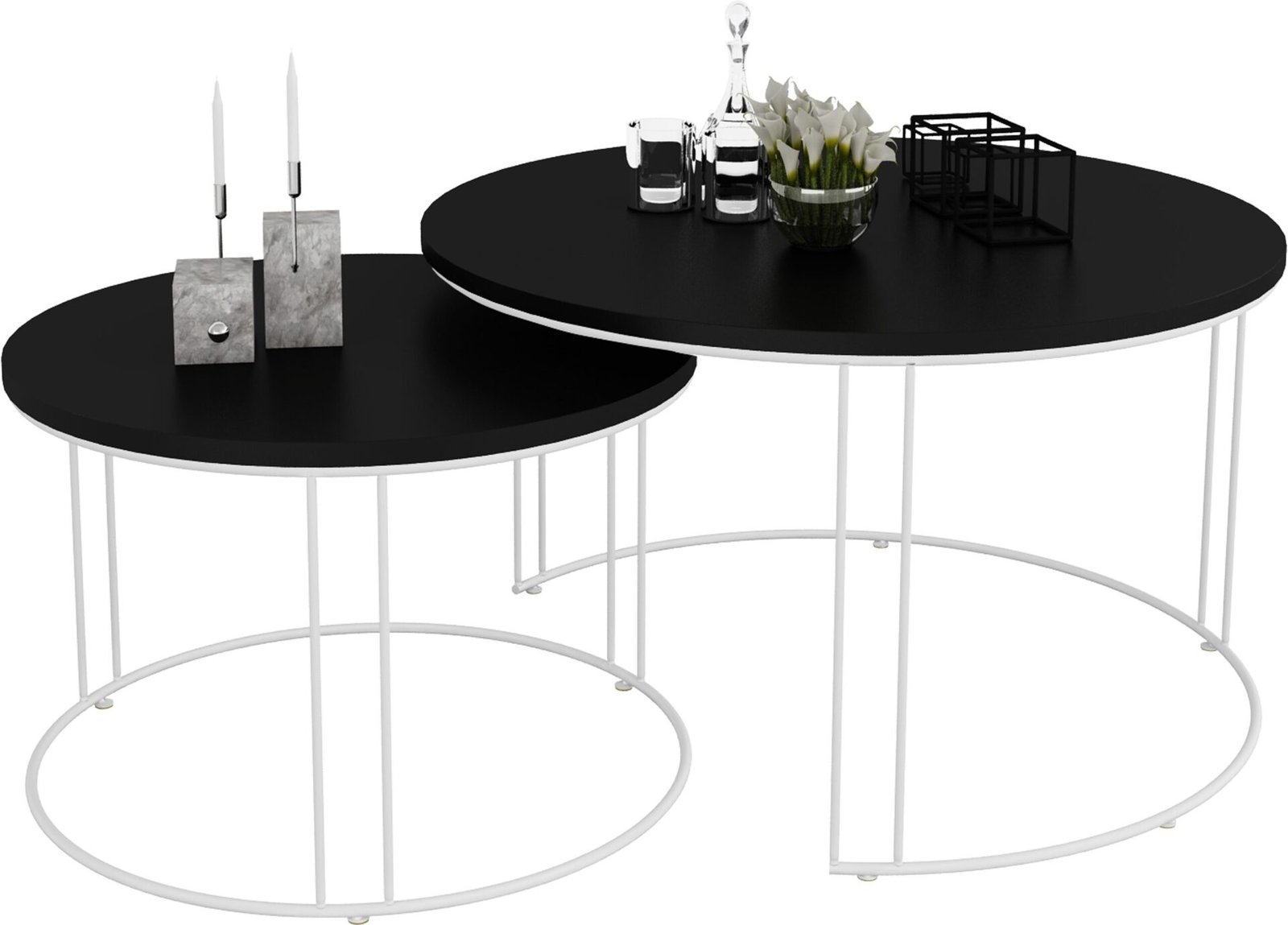 ETTA 2-in-1 coffee table, white/black, ADRK