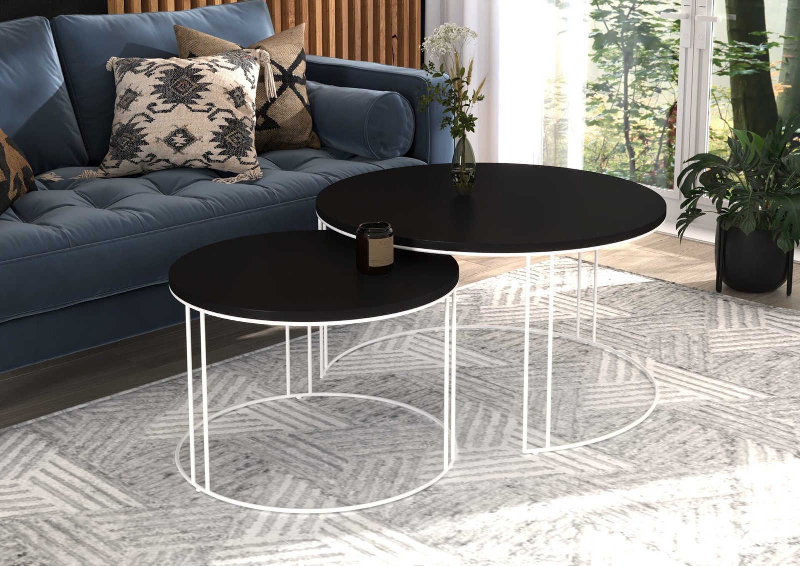 ETTA 2-in-1 coffee table, white/black, ADRK - Image 2