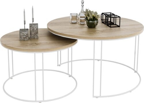 ETTA 2-in-1 coffee table, white/Sonoma, ADRK