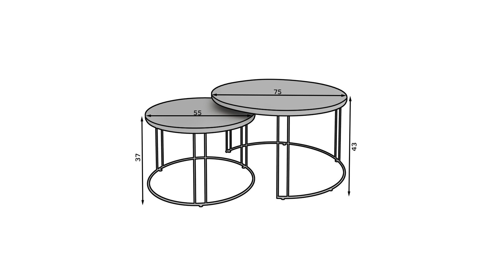 ETTA 2-in-1 coffee table, gold/black, ADRK - Image 3