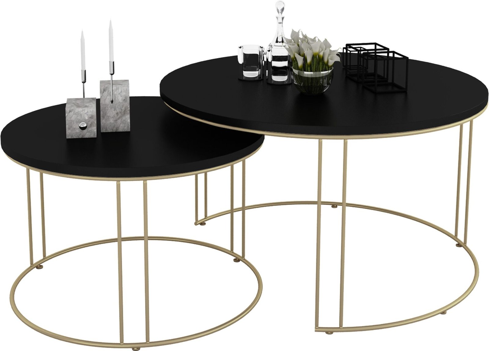ETTA 2-in-1 coffee table, gold/black, ADRK