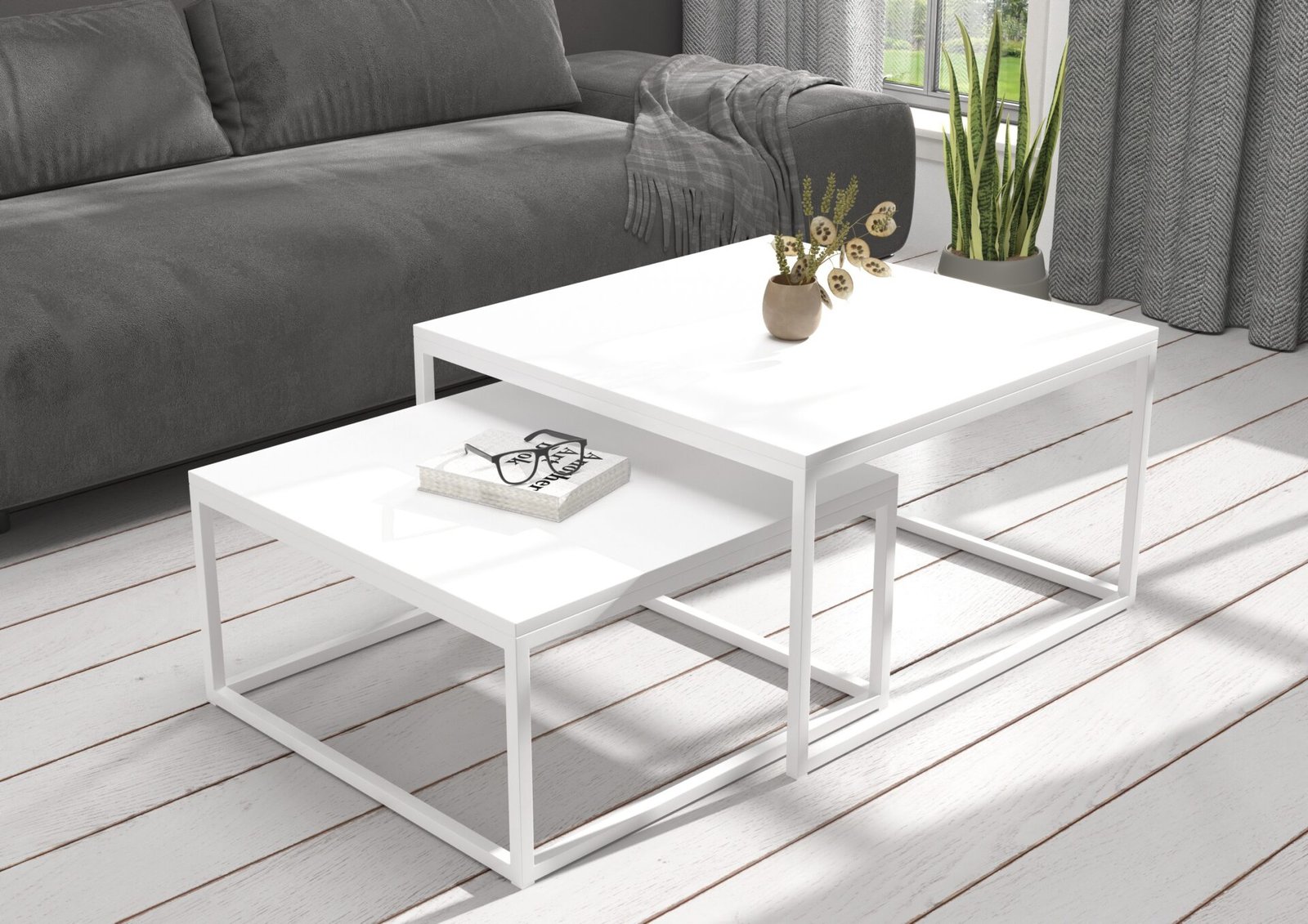 KAMA 2-in-1 coffee table, white, ADRK - Image 2