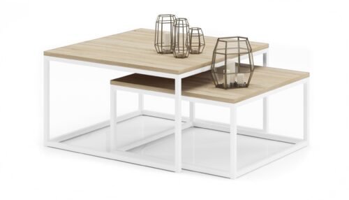 KAMA 2-in-1 coffee table, white/Sonoma, ADRK