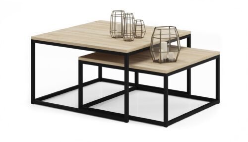 KAMA 2-in-1 coffee table, black/Sonoma, ADRK
