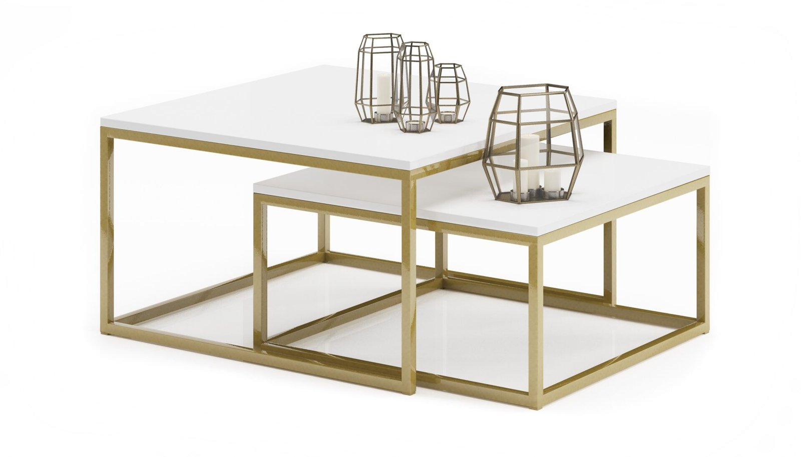 KAMA 2-in-1 coffee table, gold/white, ADRK