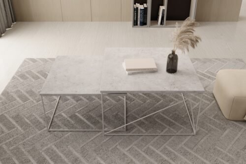 Licco 2-in-1 coffee table, white/concrete, ADRK
