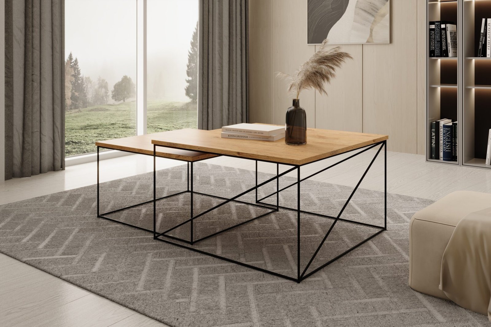 Licco black/Lancelot oak ADRK 2-in-1 coffee table - Image 2