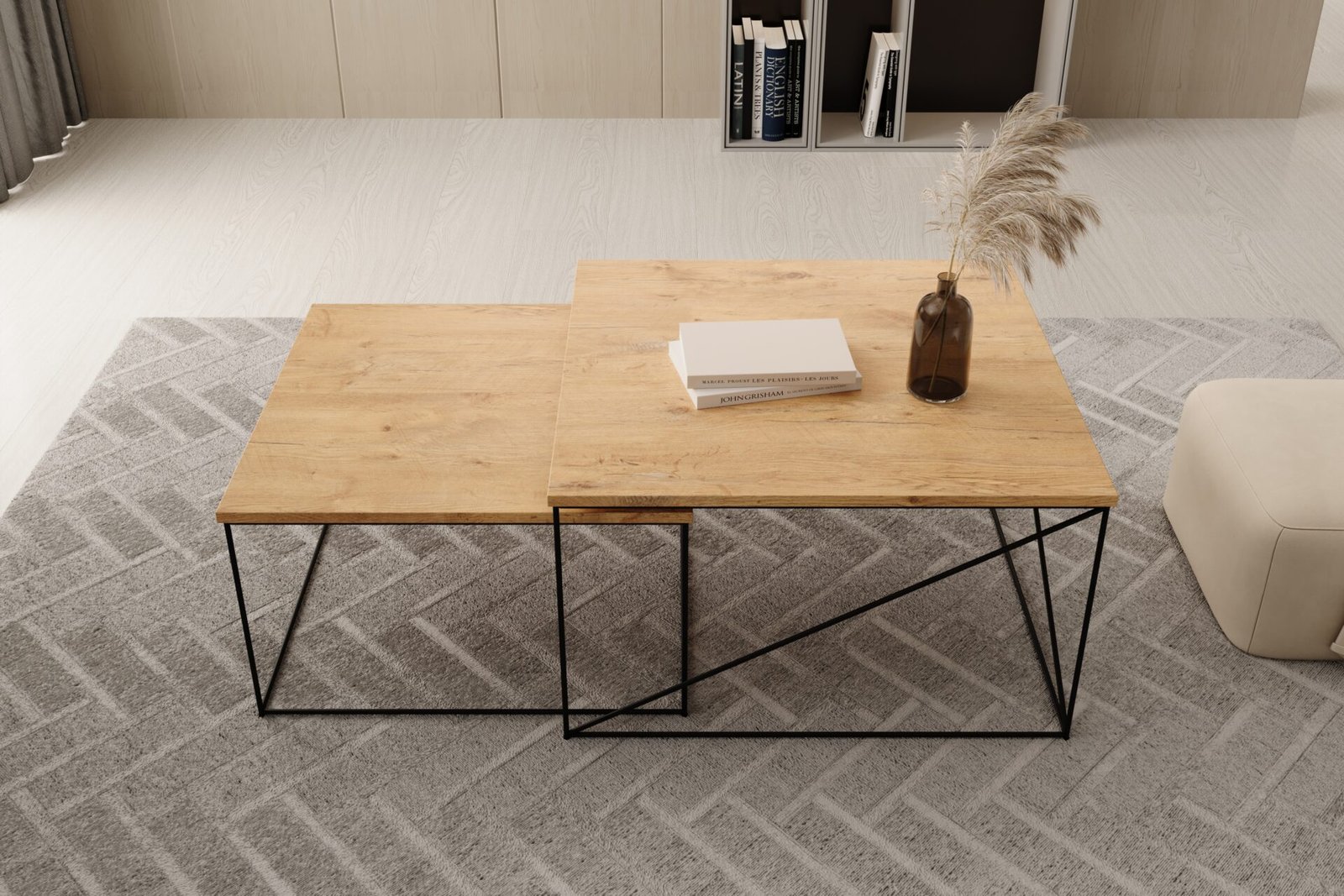 Licco black/Lancelot oak ADRK 2-in-1 coffee table