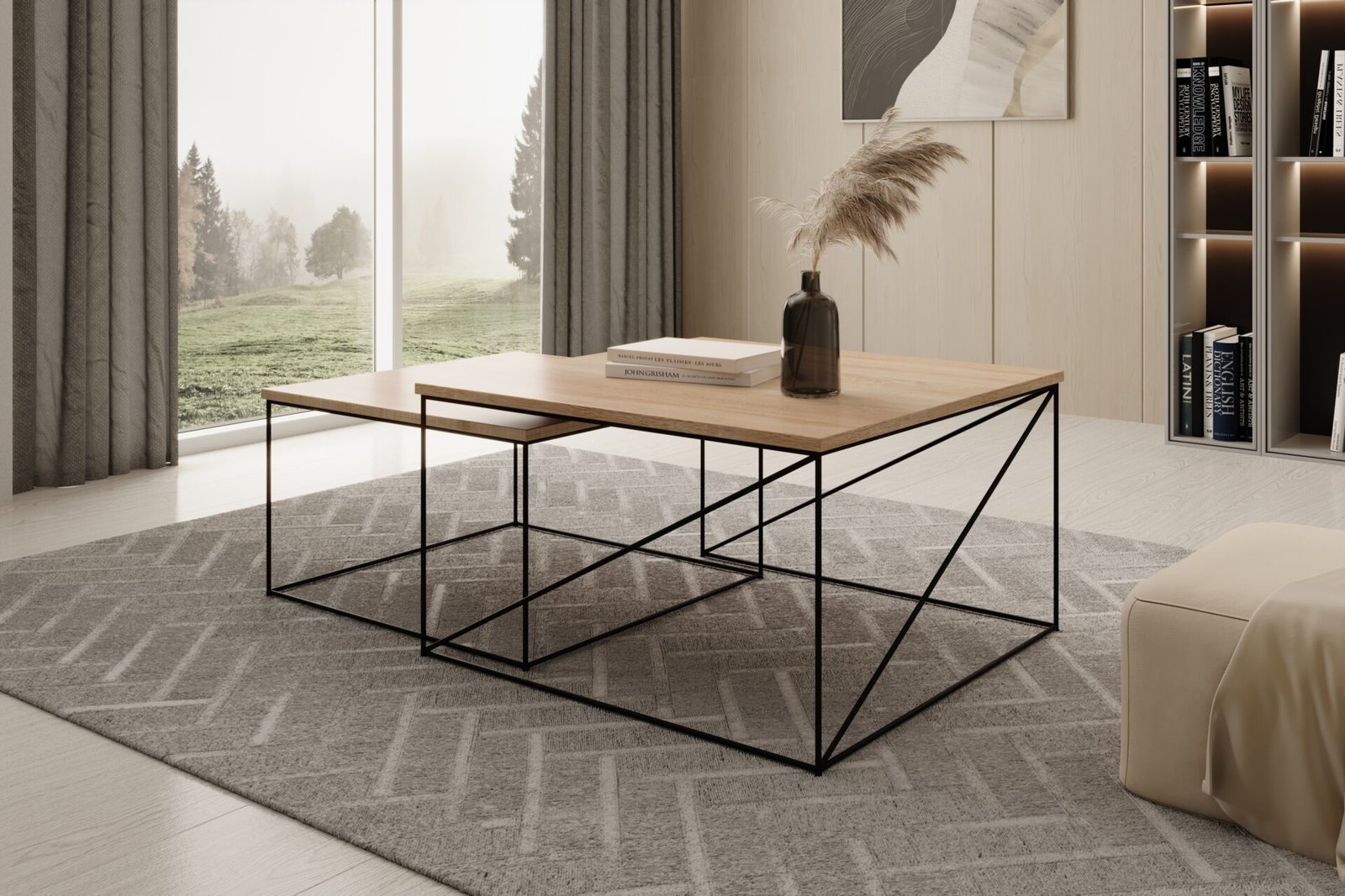 Licco 2-in-1 coffee table, black/Sonoma, ADRK - Image 2