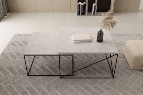 Licco 2-in-1 coffee table, black/concrete, ADRK