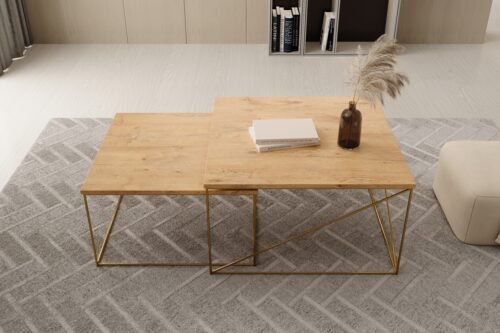 Licco Gold/Lancelot Oak 2-in-1 coffee table, ADRK