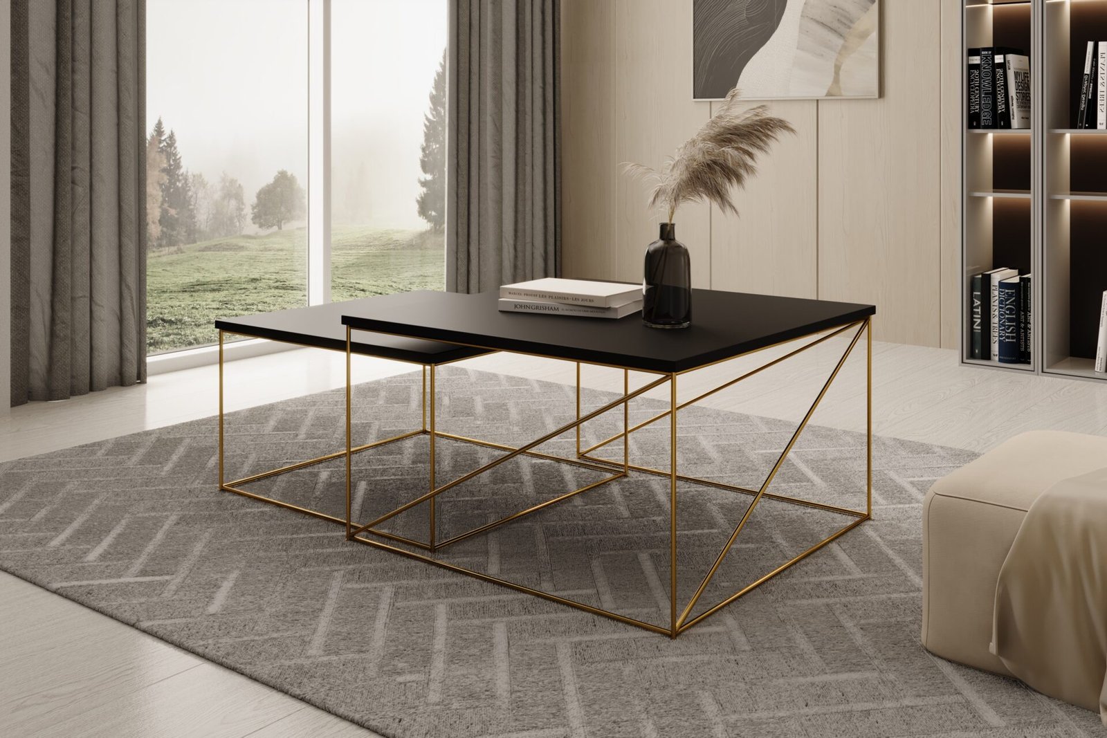 Licco 2-in-1 coffee table, gold/black, ADRK - Image 2