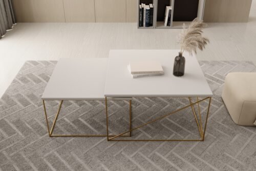 Licco 2-in-1 coffee table, gold/white, ADRK