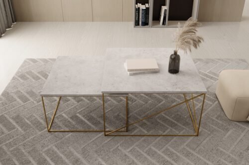 Licco 2-in-1 coffee table, gold/concrete, ADRK