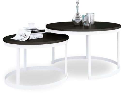 OKIN 2-in-1 coffee table, white/black, ADRK