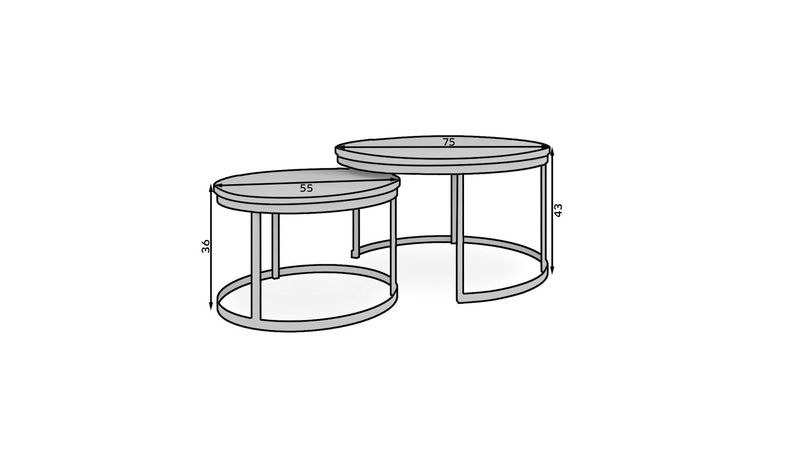 OKIN 2-in-1 coffee table, white/concrete, ADRK - Image 3