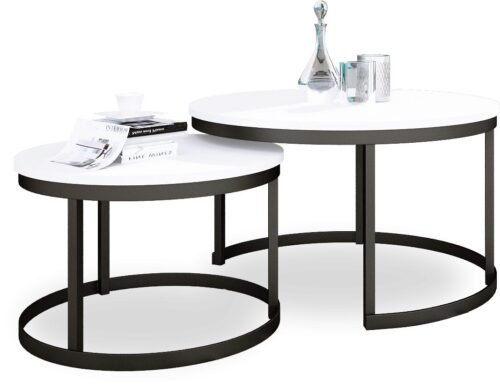 OKIN 2-in-1 coffee table, black/white, ADRK