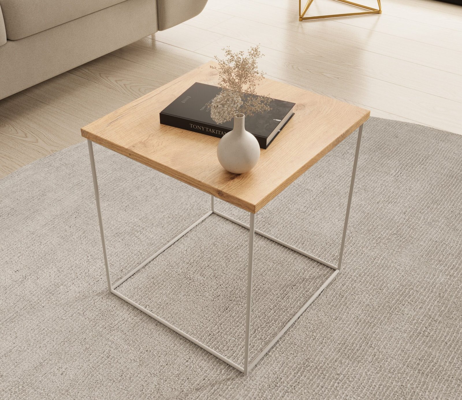 Adina coffee table, white/Lancelot oak, ADRK - Image 3