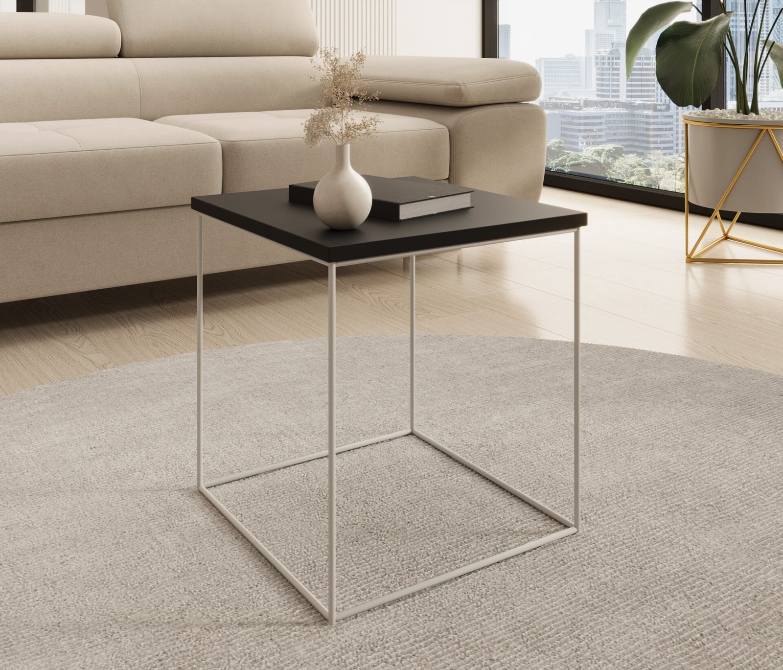 Adina coffee table, white/black, ADRK - Image 2