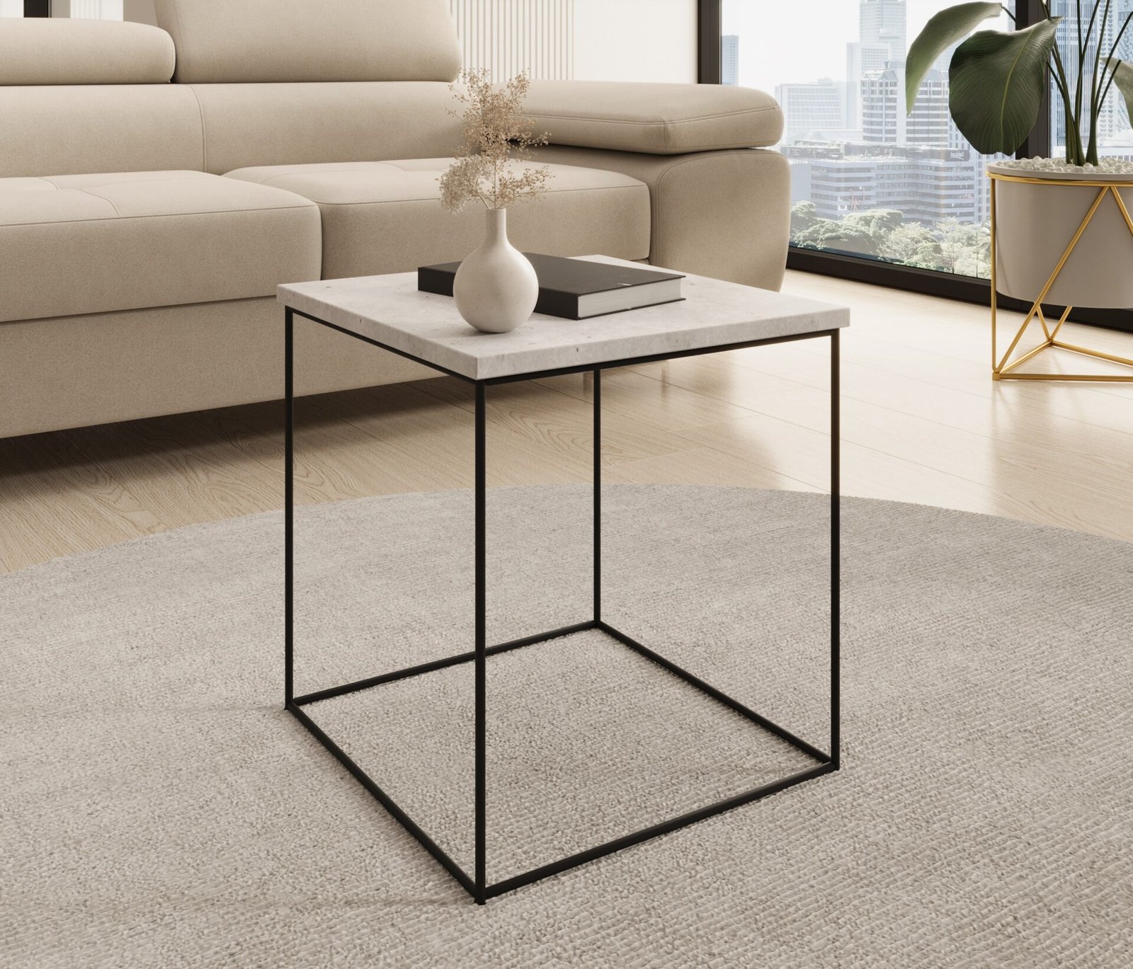 Adina coffee table, black/concrete, ADRK - Image 2