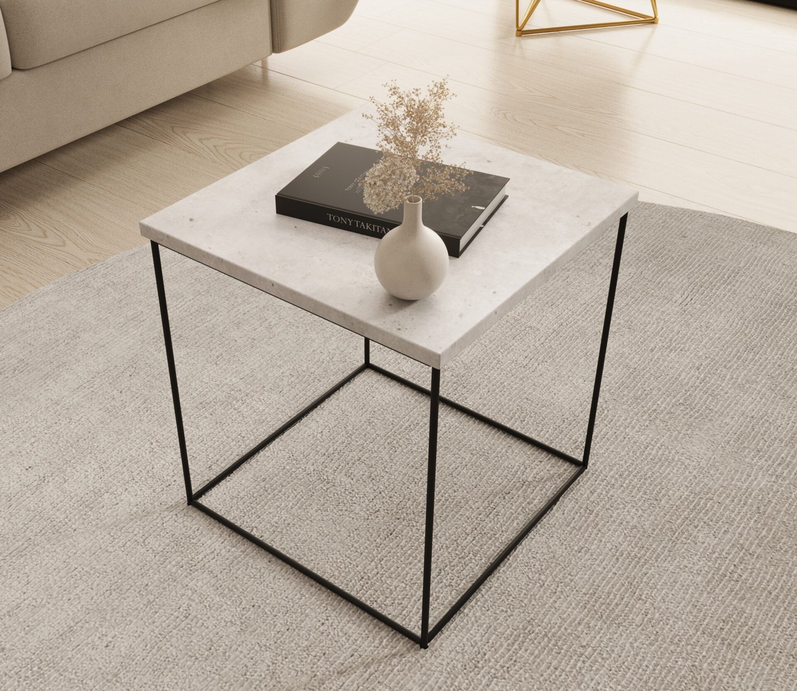 Adina coffee table, black/concrete, ADRK - Image 3
