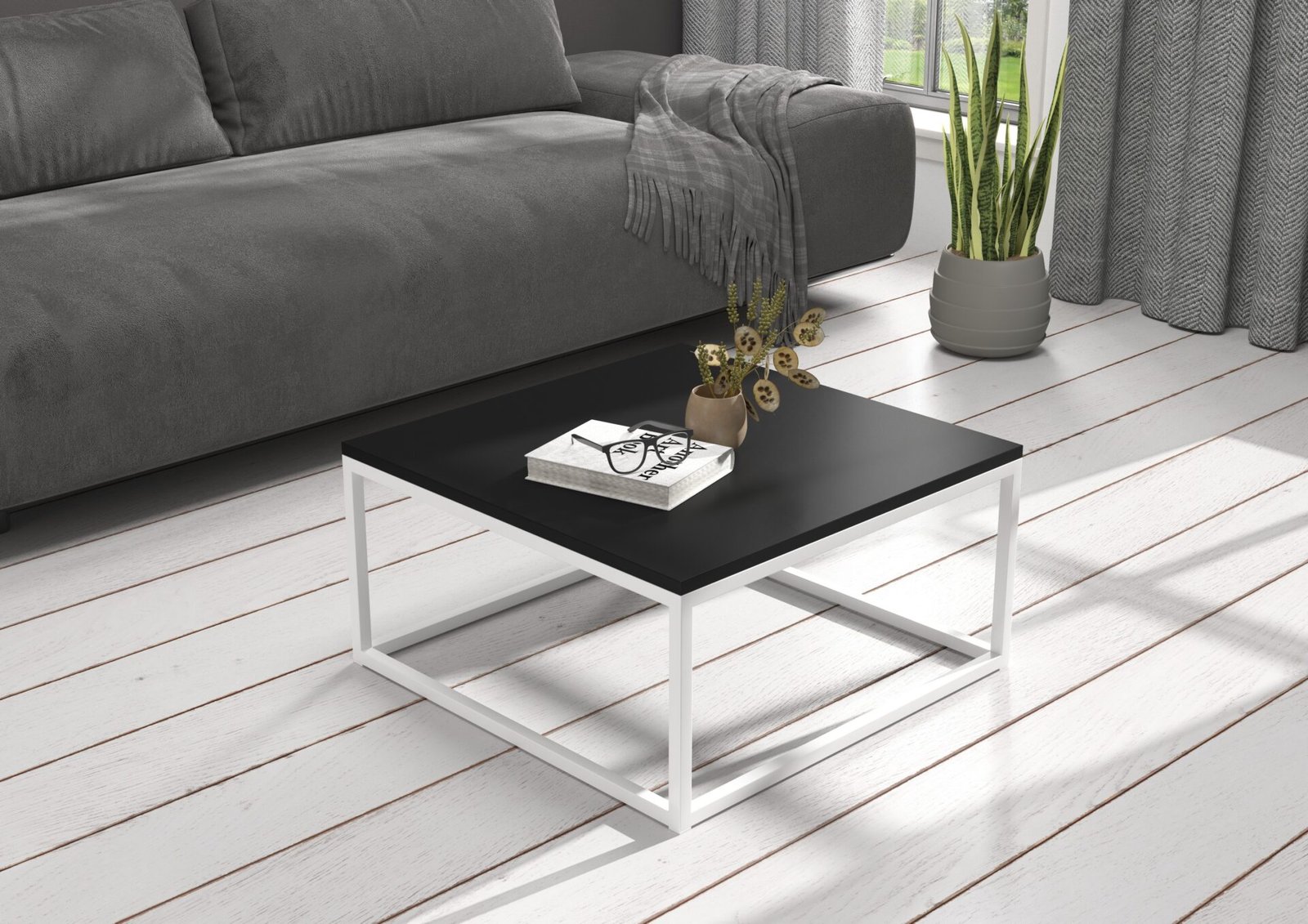 BELTEN coffee table 65x65 white/black ADRK - Image 2