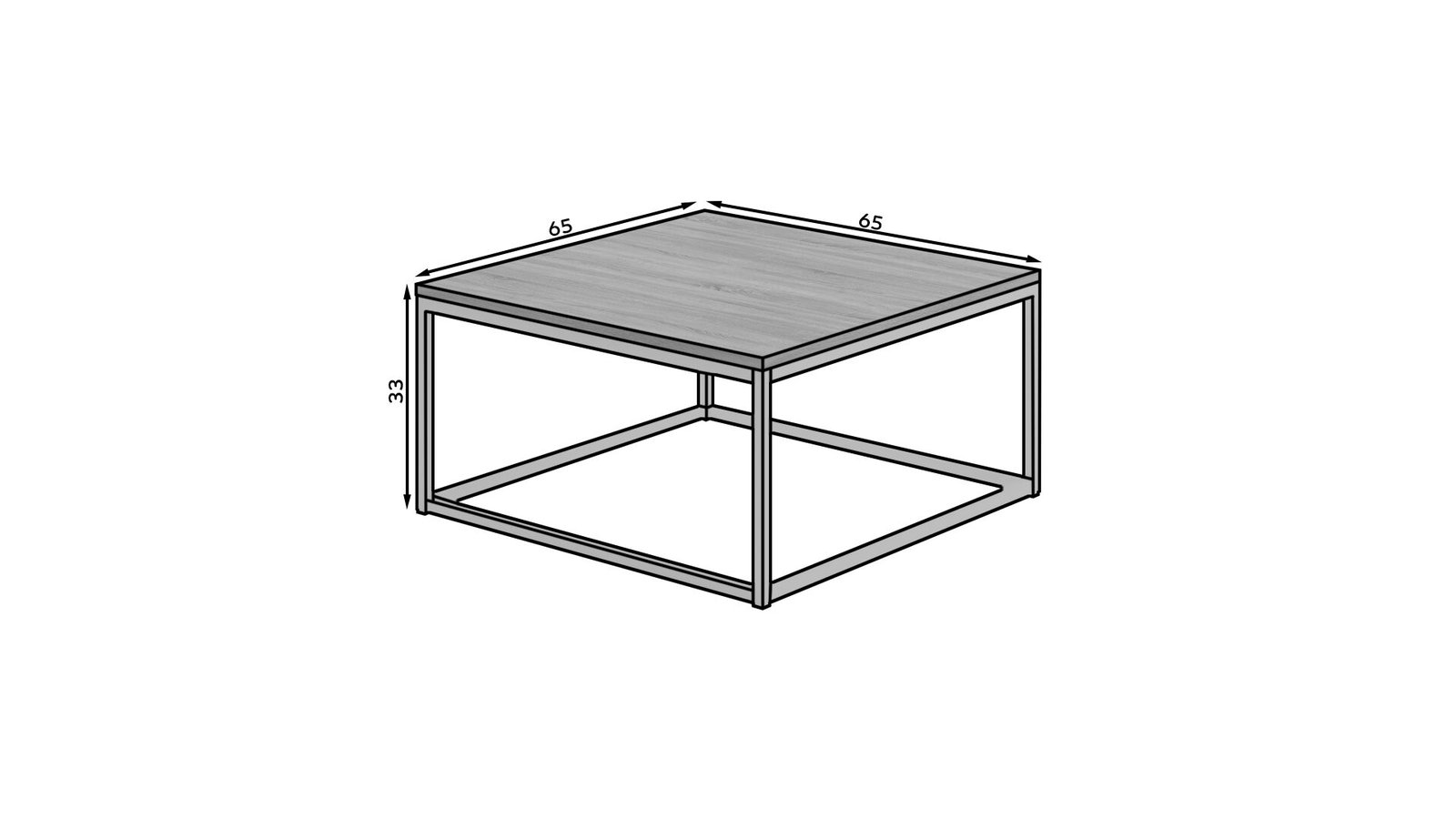 BELTEN coffee table 65x65 black/white ADRK - Image 3