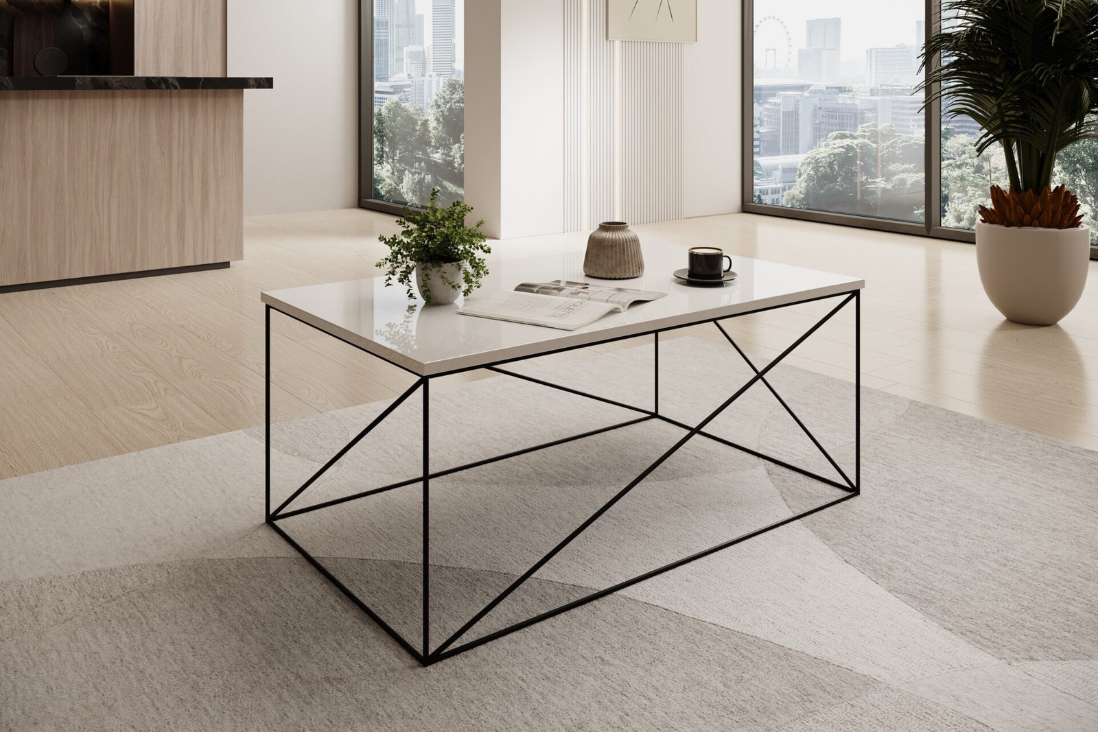 Dante coffee table, white/white glossy, ADRK - Image 2