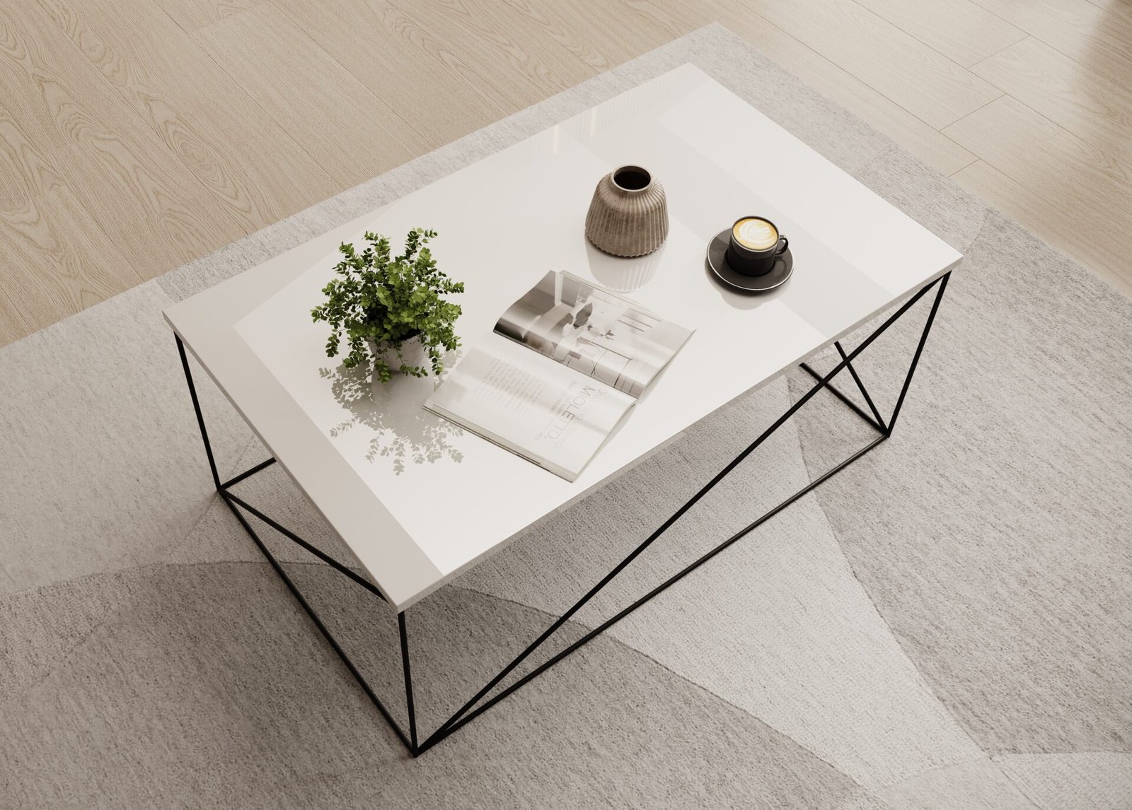 Dante coffee table, white/white glossy, ADRK - Image 3