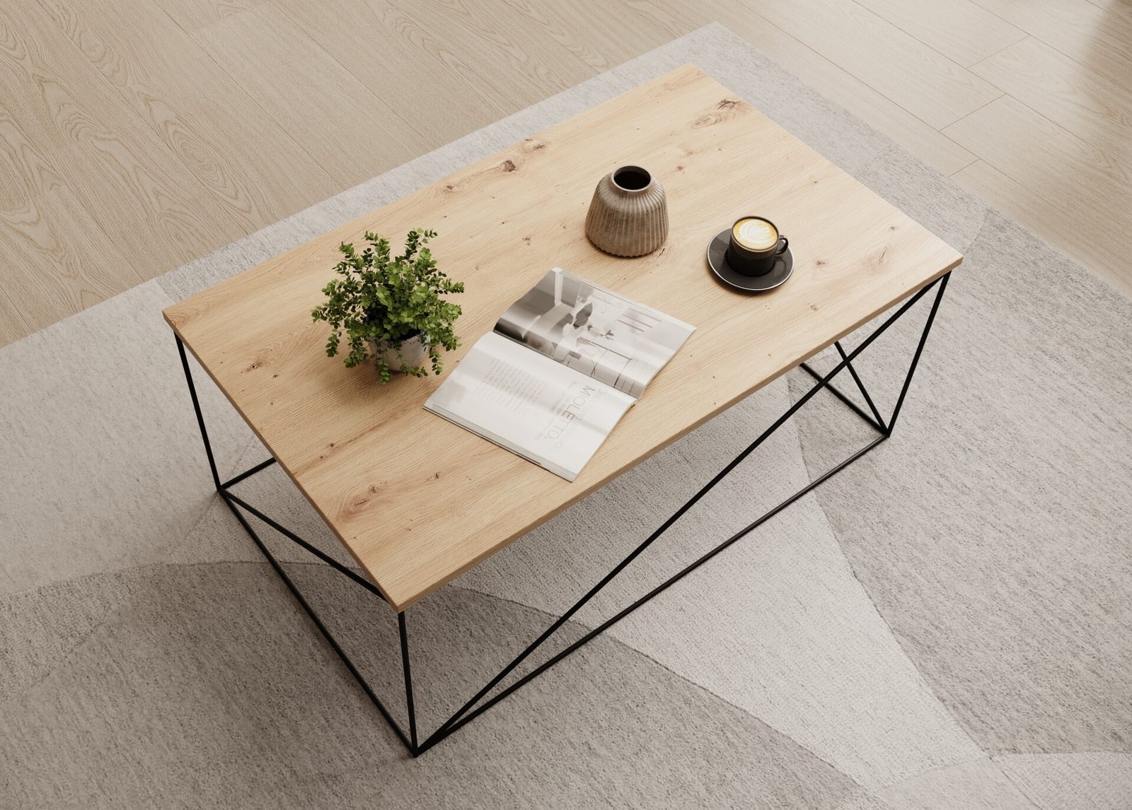 Dante coffee table, white/artisanal, ADRK - Image 3