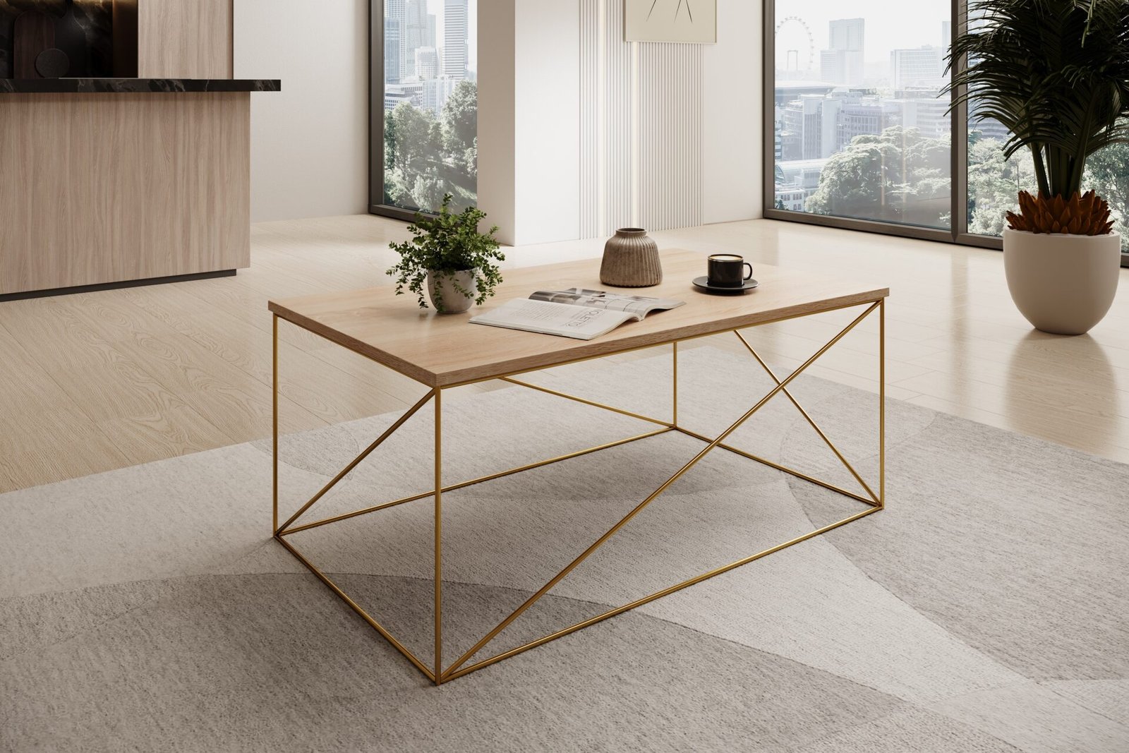 Dante coffee table, gold/Sonoma, ADRK - Image 2