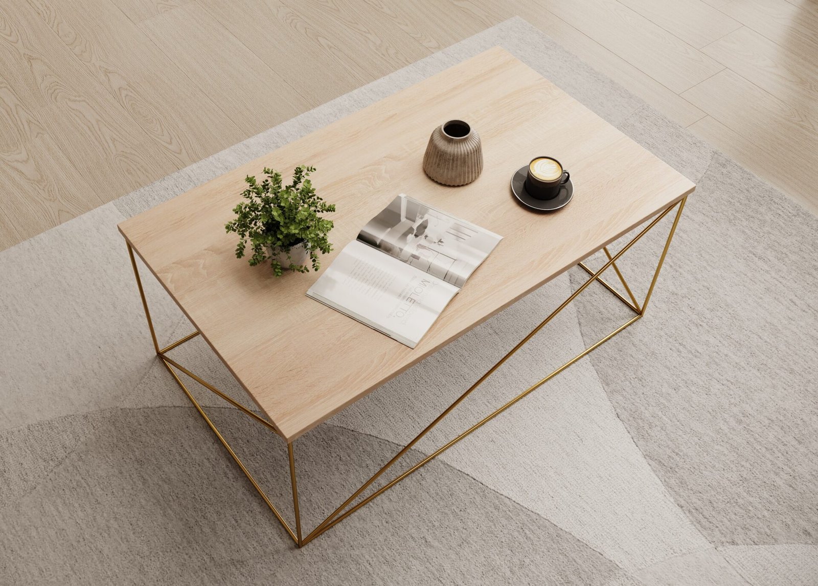 Dante coffee table, gold/Sonoma, ADRK - Image 3