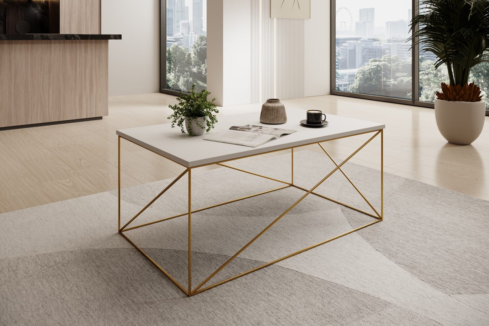 Dante coffee table, gold/white, ADRK - Image 2
