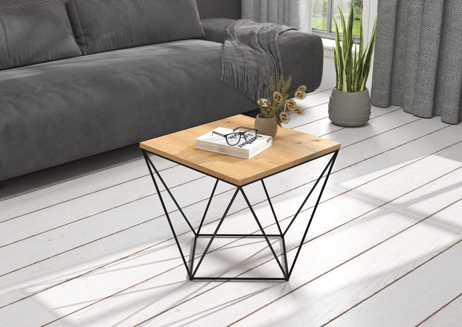 DIANA coffee table, 50x50, black/artisanal, ADRK - Image 2