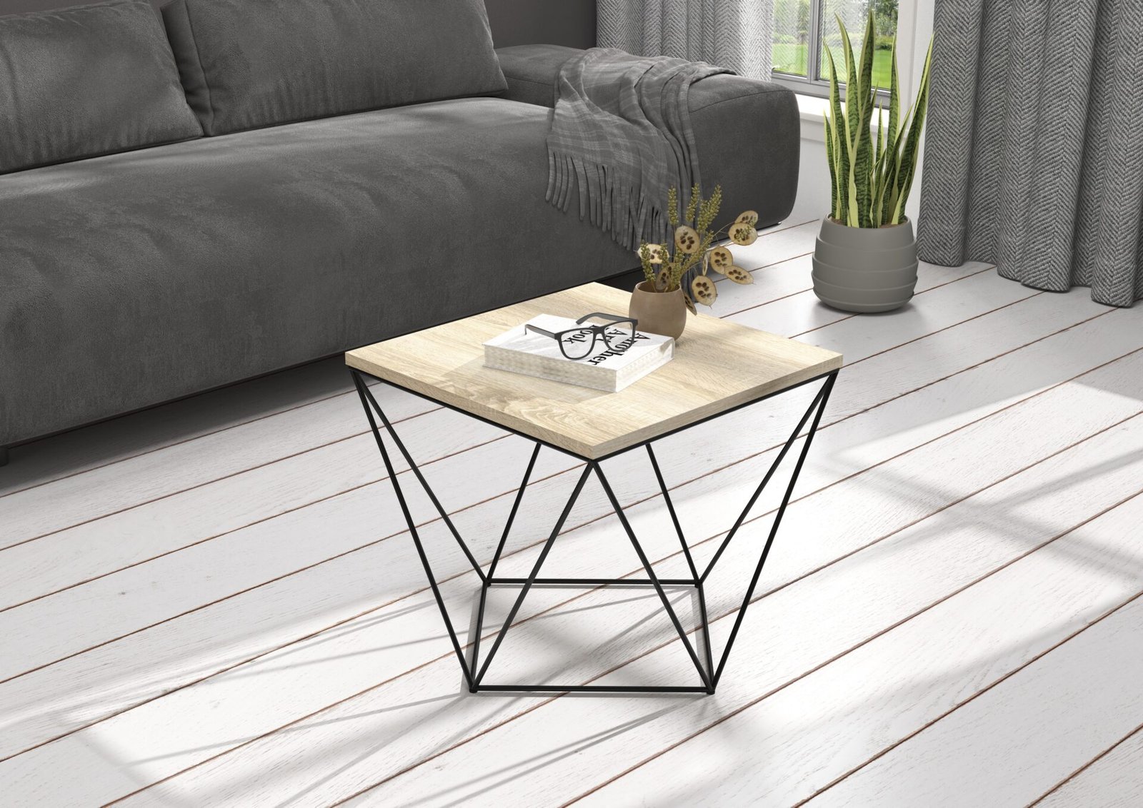 DIANA coffee table, 50x50, black/Sonoma, ADRK - Image 2