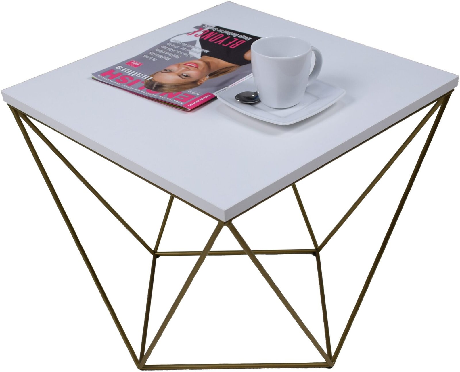 DIANA coffee table 50x50 gold/white ADRK