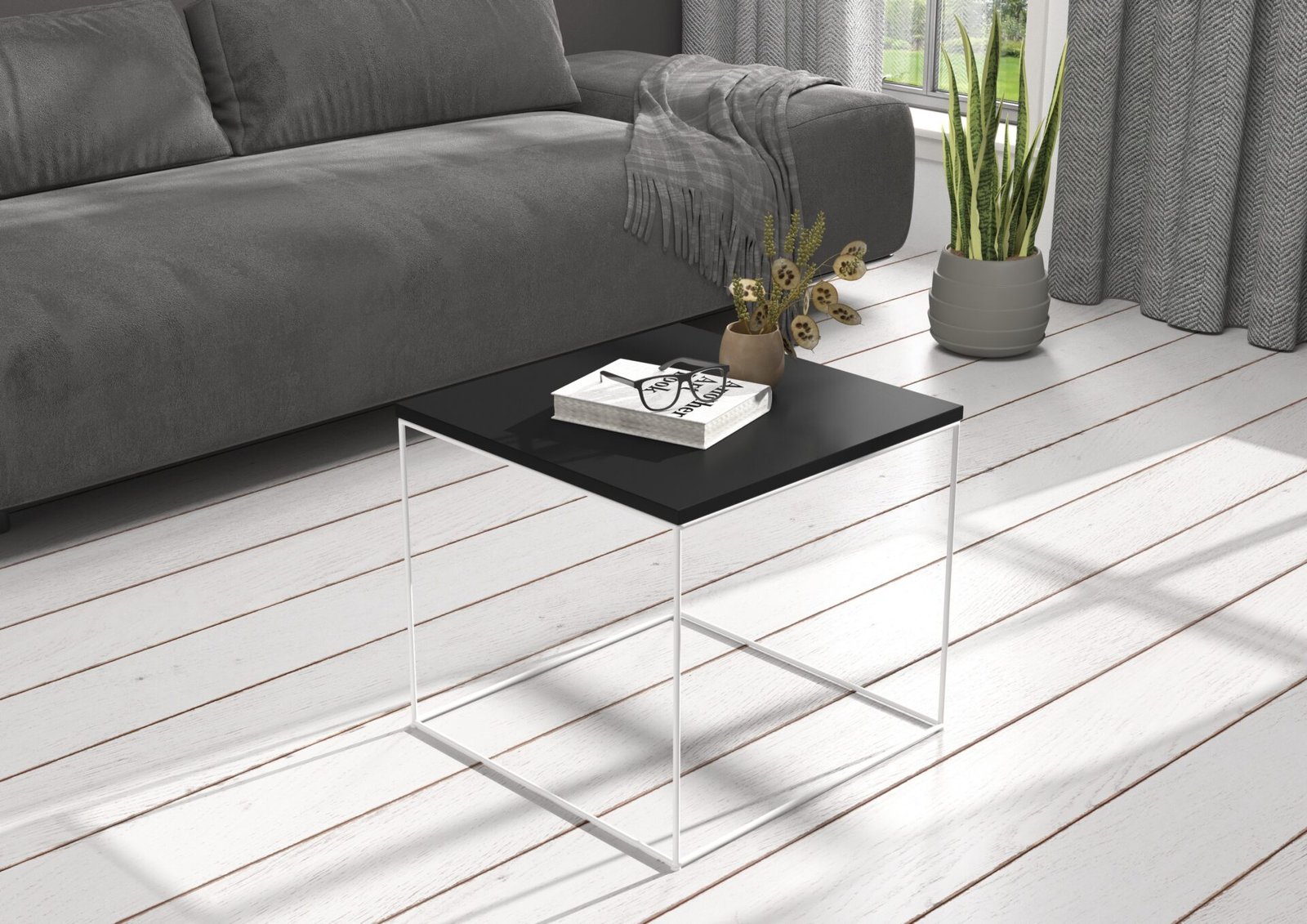 ELENA coffee table, 50x50, white/black, ADRK - Image 2