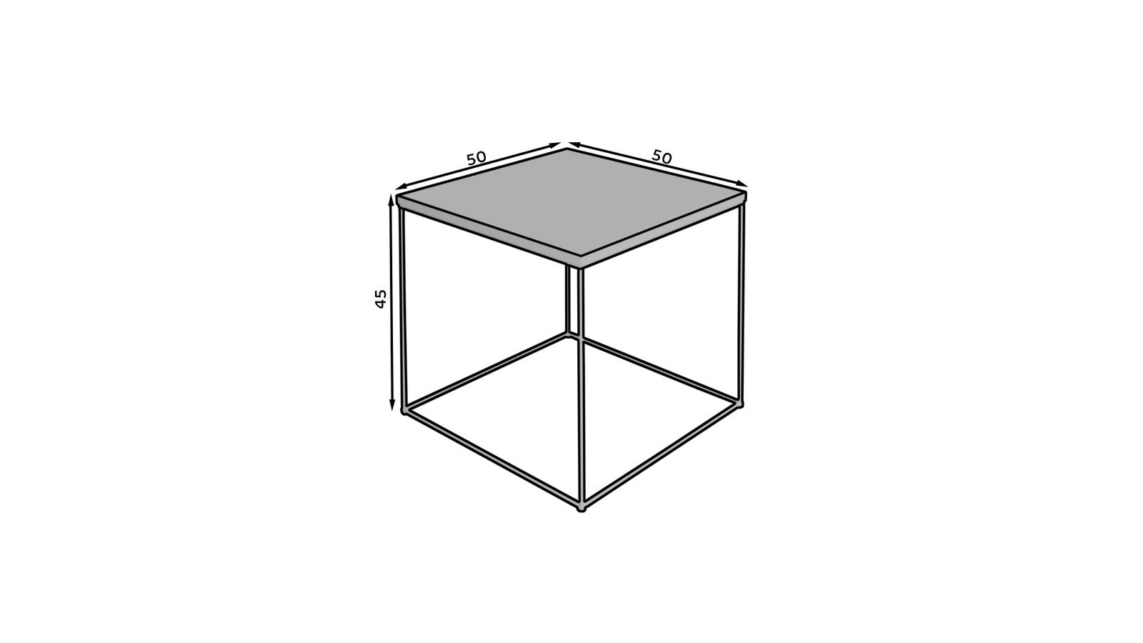 ELENA coffee table, 50x50, white/black, ADRK - Image 3