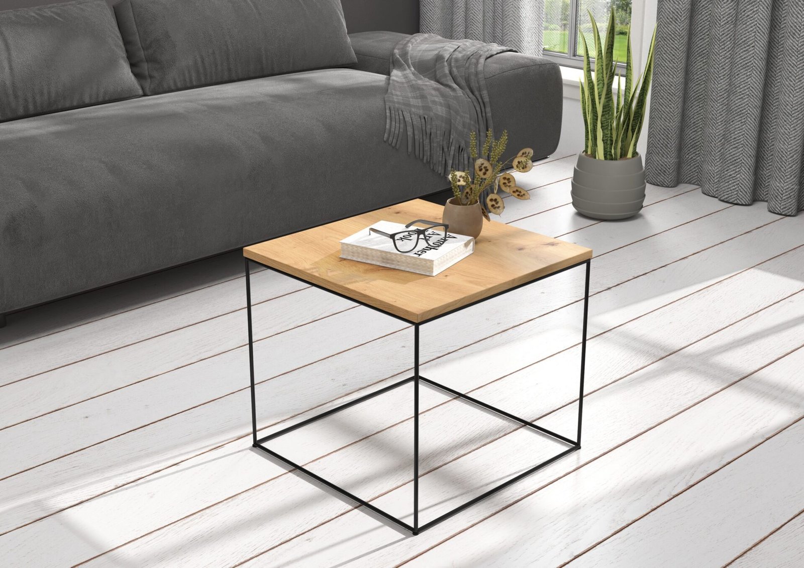ELENA coffee table, 50x50, black/artisanal, ADRK - Image 2
