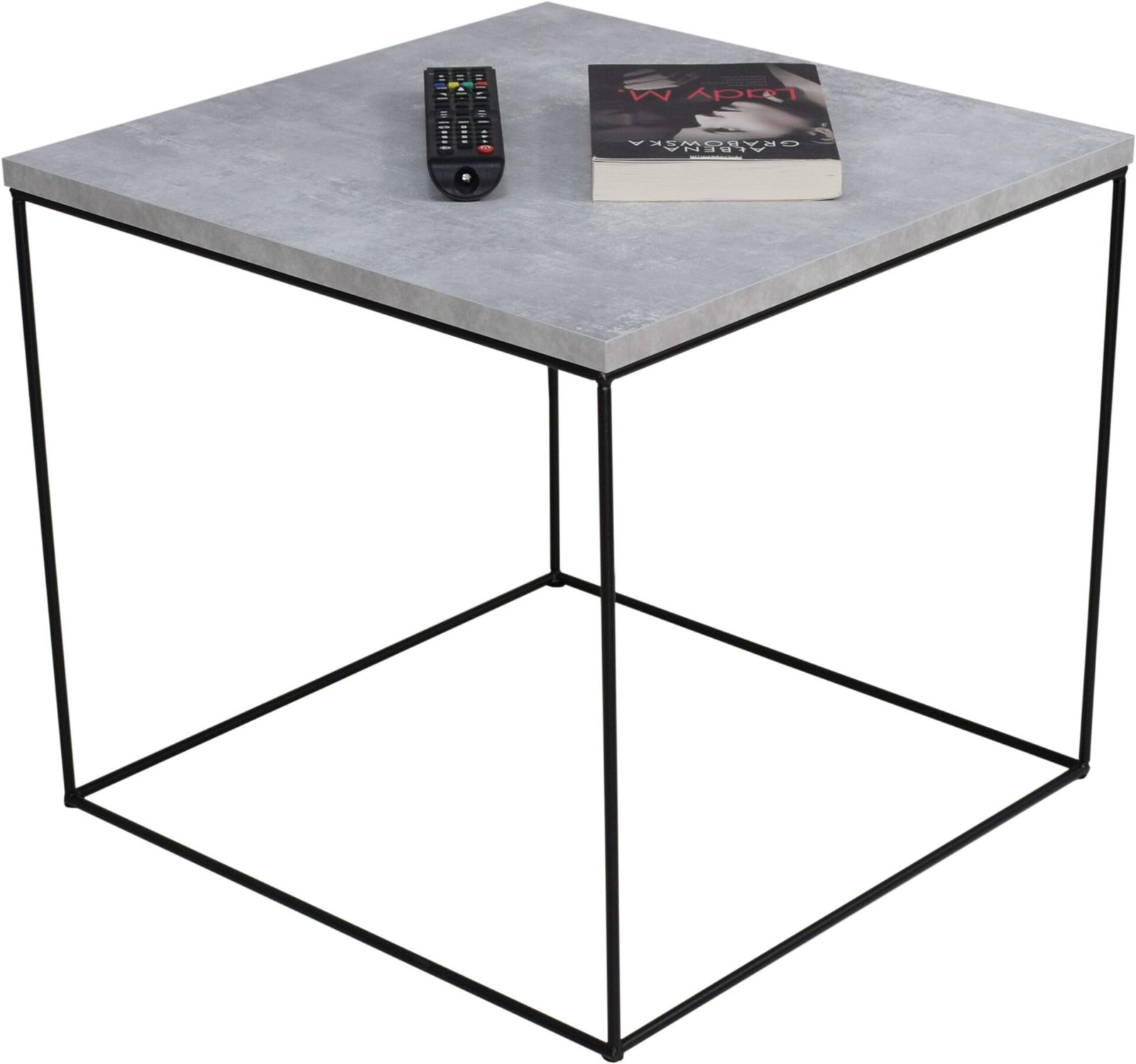ELENA coffee table, 50x50, black/concrete, ADRK