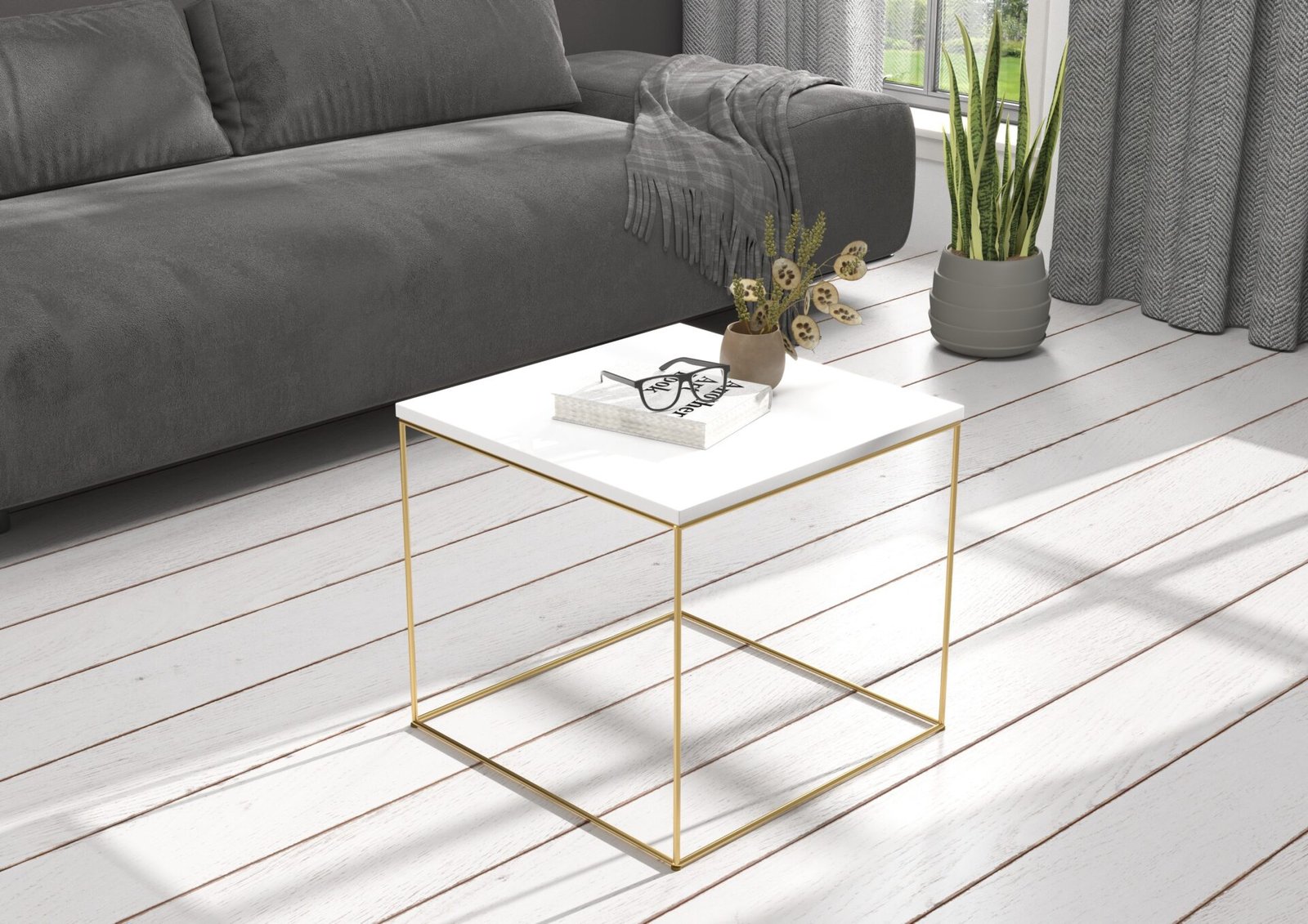ELENA coffee table 50x50 gold/white ADRK - Image 2
