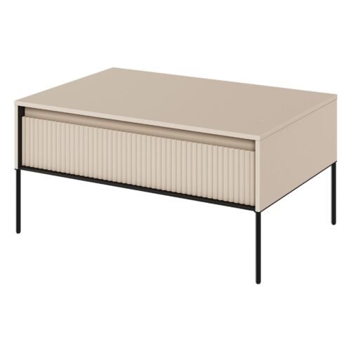 TREND 09 milled coffee table, beige / black legs