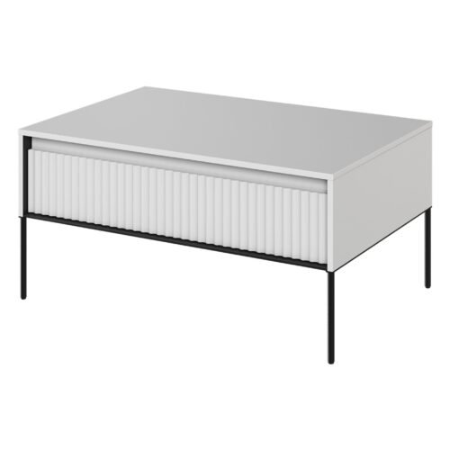 TREND 09 milled coffee table with white/black legs