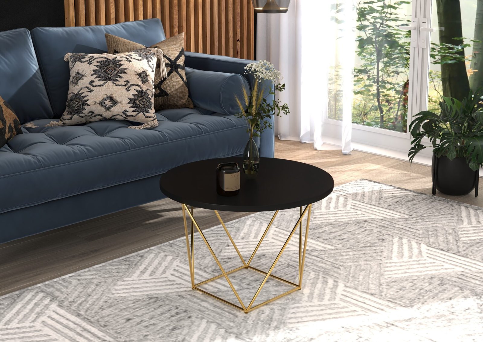 LIAM coffee table, gold/black, ADRK - Image 2