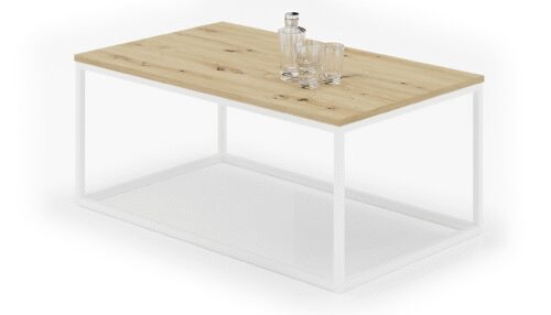 NARISA coffee table, 100×60, white/artisanal, ADRK
