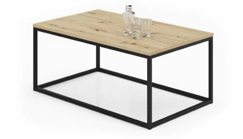 NARISA coffee table, 100×60, black/artisanal, ADRK
