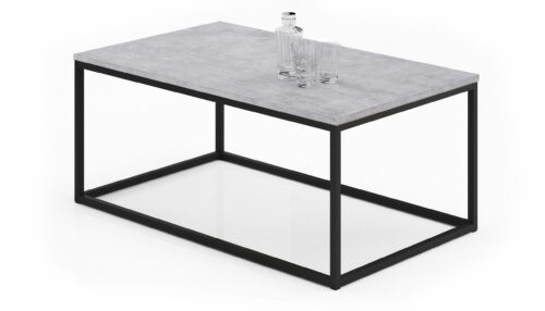 NARISA coffee table, 100×60, black/concrete, ADRK