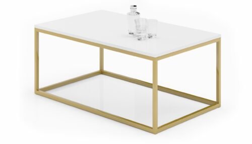 NARISA coffee table 100×60 gold/white ADRK