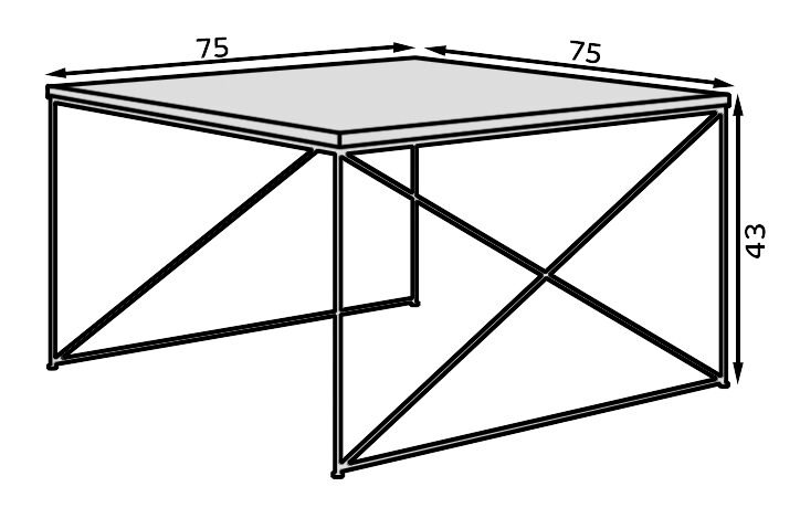 Nelia coffee table, gold/Sonoma, ADRK - Image 4